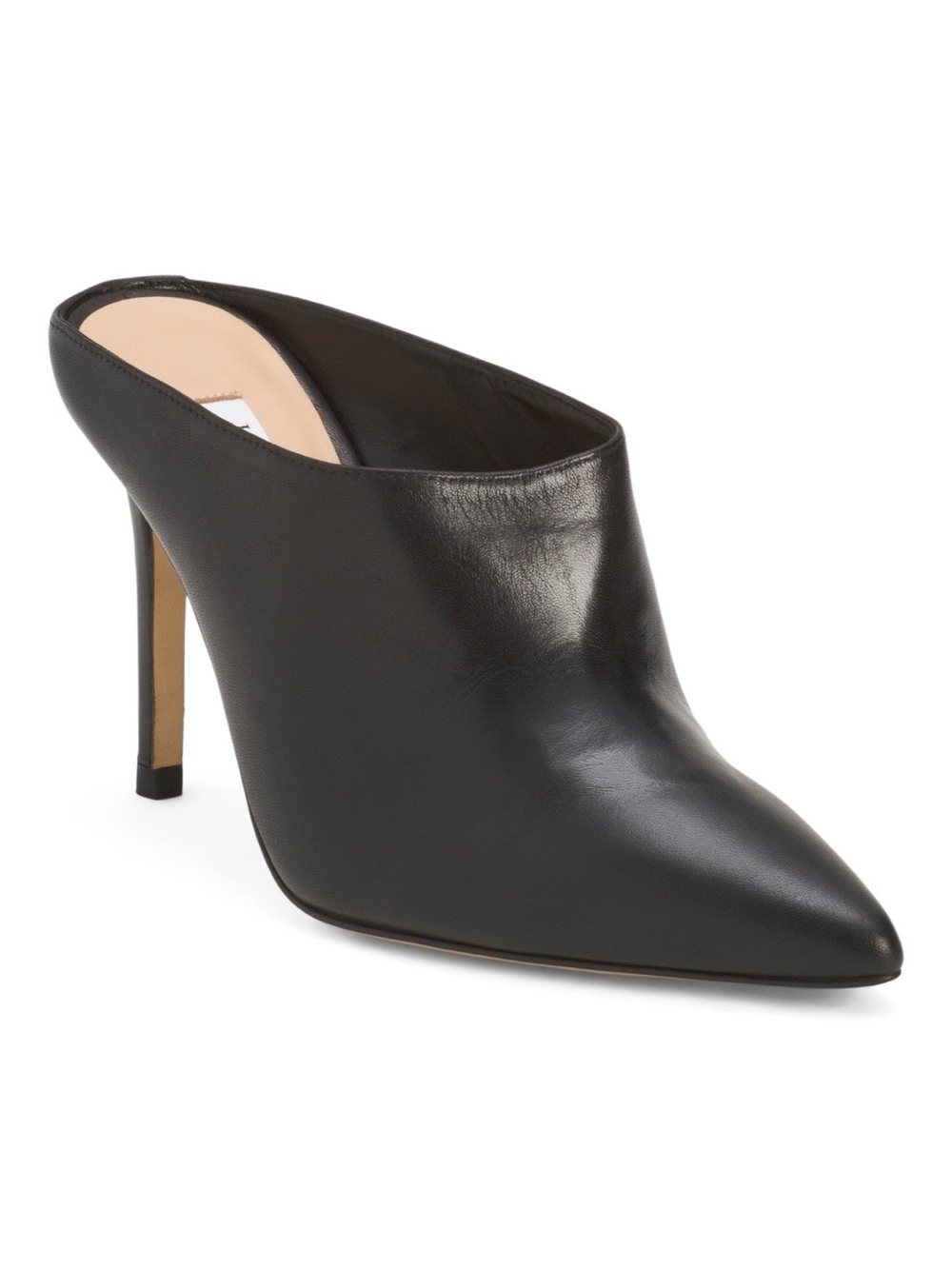 NWT LK BENNETT - Black Leather Pointed-Toe Stiletto Mule - Women